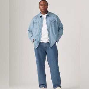 Levi's 505 Regular Fit Men's Jeans (Big & Tall) in color Medium Stonewash